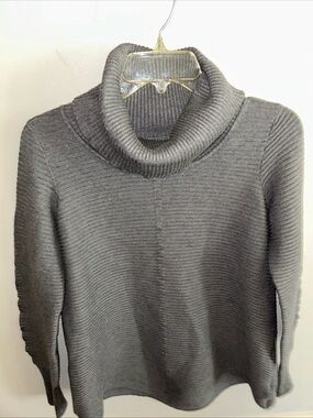 Cyrus Charcoal Ribbed Cowlneck Sweater